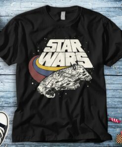 Star Wars Falcon Ship Three Stripes Graphic T-Shirt Unisex Tee Adult T-shirt Kid Shirt Long Sleeve Hoodie Sweatshirt