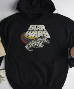 Star Wars Falcon Ship Three Stripes Graphic T-Shirt Unisex Tee Adult T-shirt Kid Shirt Long Sleeve Hoodie Sweatshirt