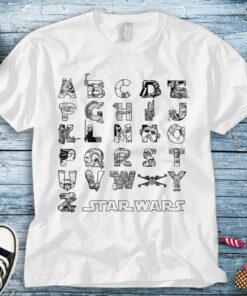 Star Wars In An Alphabet Far Away Characters T-Shirt Unisex Adult T-shirt Kid Shirt Long Sleeve Hoodie Sweatshirt Women's Tank
