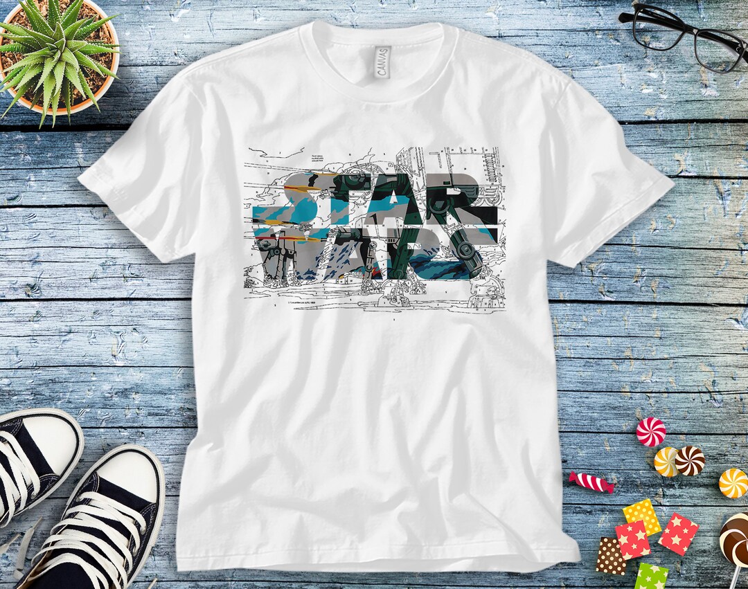 Star Wars Logo AT-AT Walker Battle T-Shirt Unisex Adult T-shirt Kid Shirt Long Sleeve Hoodie Sweatshirt Women's Tank