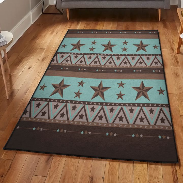 Stars Modern Area Rugs, Western Rustic Star Rug, Rustic Rug, Rustic Lodge Area Rugs, Carpet for Living Room A09