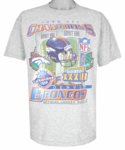 Starter Denver Broncos AFC Champions T-Shirt 1998 Vintage Style Hoodie Sweatshirt Reprinted Full Size Gifts for Fans
