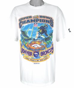 Starter Denver Broncos AFC Champions T-Shirt 1999 Vintage Style Hoodie Sweatshirt Reprinted Full Size Gifts for Fans