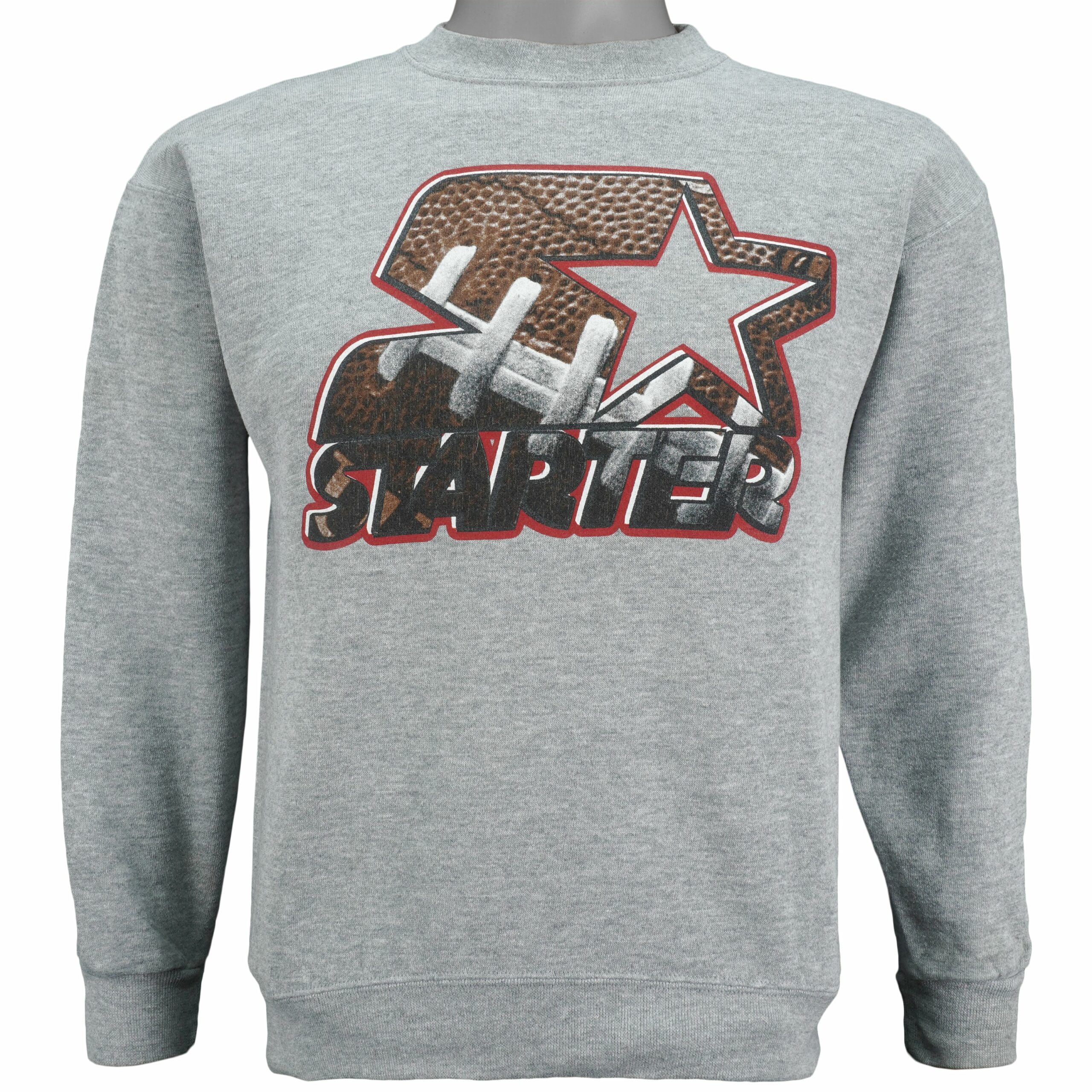 Starter Football Crew Neck Sweatshirt 1990s Vintage Style Hoodie Shirt Reprinted Full Size Gifts for Fans
