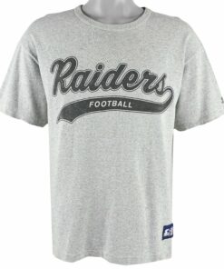 Starter Oakland Raiders Football Spell-Out T-Shirt 1990s Vintage Style Hoodie Sweatshirt Reprinted Full Size Gifts for Fans