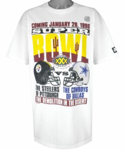 Starter Steelers VS Dallas Super Bowl 30th T-Shirt 1995 Vintage Style Hoodie Sweatshirt Reprinted Full Size Gifts for Fans