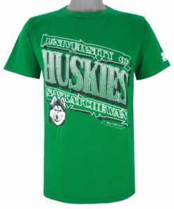 Starter University of Saskatchewan Huskies T-Shirt 1990s Vintage Style Hoodie Sweatshirt Reprinted Full Size Gifts for Fans