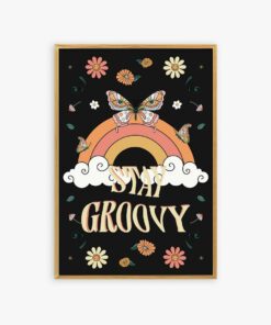 Stay Gloovy Motivational Quote Aesthetic Vintage 70s Poster Wall Art Prints