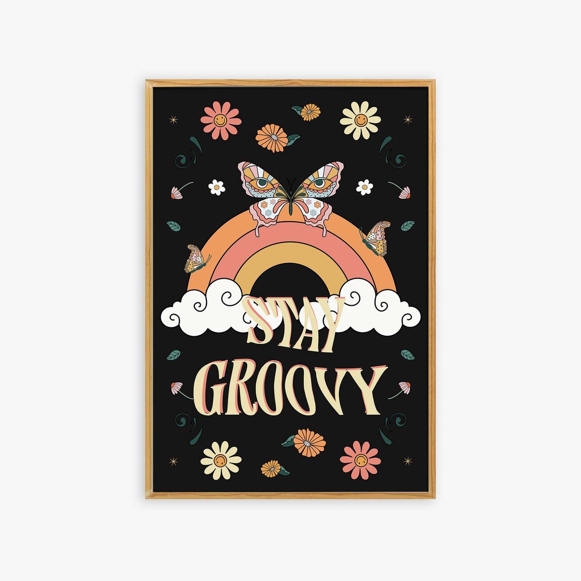Stay Gloovy Motivational Quote Aesthetic Vintage 70s Poster Wall Art ...