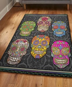 Sugar Skull Cool Rugs, Sugar Skull Rug, Skull Area Rug, Skull Rug for Living Room Bedroom Home Skull A67