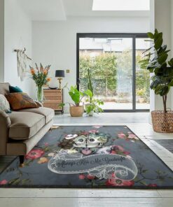 Sugar Skull Washable Rugs, Sugar Skull Rug, Skull Area Rug, Skull Rug for Living Room Bedroom Home Skull A59