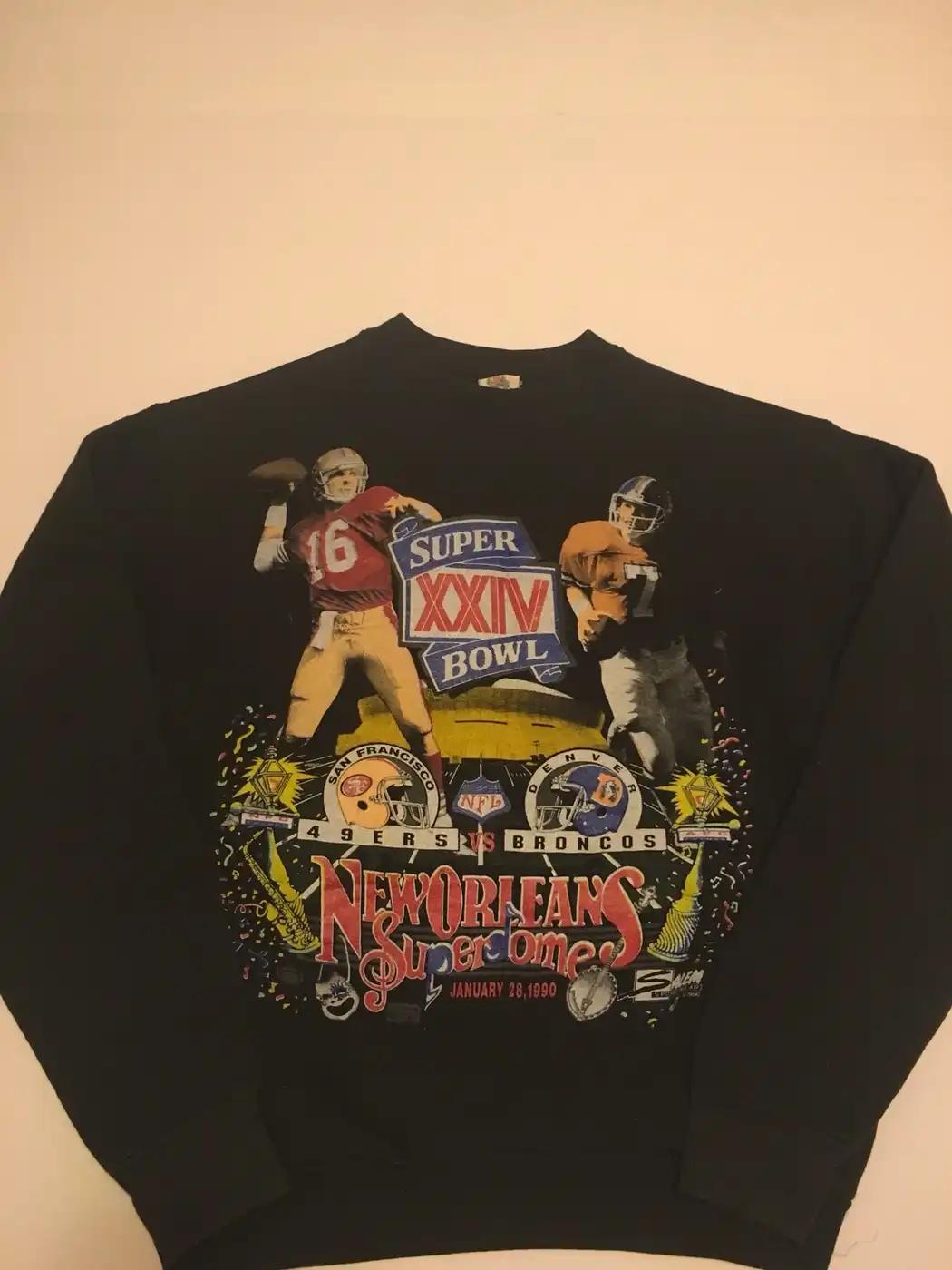 Super Bowl 24 Crewneck T-Shirt Sweatshirt Pullover Hoodie Reprinted Full Color Full Size Gift for NFL Fans