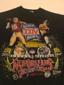 Super Bowl 24 Crewneck T-Shirt Sweatshirt Pullover Hoodie Reprinted Full Color Full Size Gift for NFL Fans