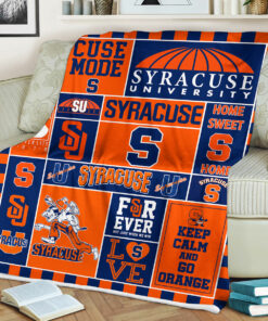 Syracuse Orange Sherpa Fleece Blanket Gifts for NCAA Fans