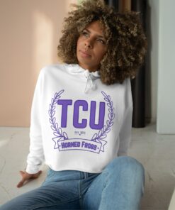 TCU Cropped Hoodie, TCU Horned Frogs Sweatshirt, Riff Ram Bah Zoo, College Football Fan Sweater, TCU Gift, Texas Christian Game Day Sweater
