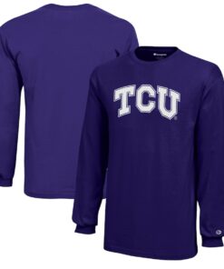 TCU Horned Frogs Champion Youth Jersey Long Sleeve T-Shirt, University Football Fan Shirt, TCU Shirts Gift for Fans