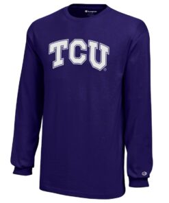 TCU Horned Frogs Champion Youth Jersey Long Sleeve T-Shirt, University Football Fan Shirt, TCU Shirts Gift for Fans