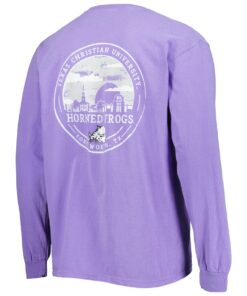 TCU Horned Frogs Circle Campus Scene Long Sleeve T-Shirt, University Football Fan Shirt, TCU Shirts Gift for Fans