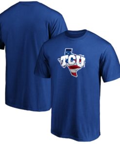 TCU Horned Frogs Fanatics Branded Banner State T-Shirt - Royal, University Football Fan Shirt, TCU Shirts Gift for Fans