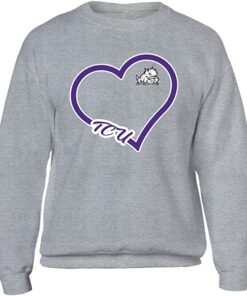 TCU Horned Frogs T-Shirt - Heart TCU, TCU Shirts Gifts For NCAA Fans