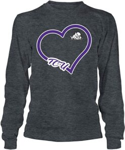 TCU Horned Frogs T-Shirt - Heart TCU, TCU Shirts Gifts For NCAA Fans