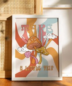 Take A Little Trip Motivational Quote Aesthetic Vintage 70s Poster Wall Art Prints