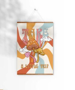 Take A Little Trip Motivational Quote Aesthetic Vintage 70s Poster Wall Art Prints