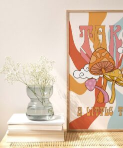 Take A Little Trip Motivational Quote Aesthetic Vintage 70s Poster Wall Art Prints