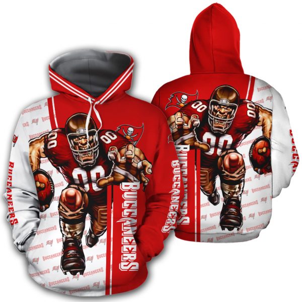 Tampa Bay Buccaneers Mens Hoodie Mascot 3D Ultra Cool Gifts for Fans
