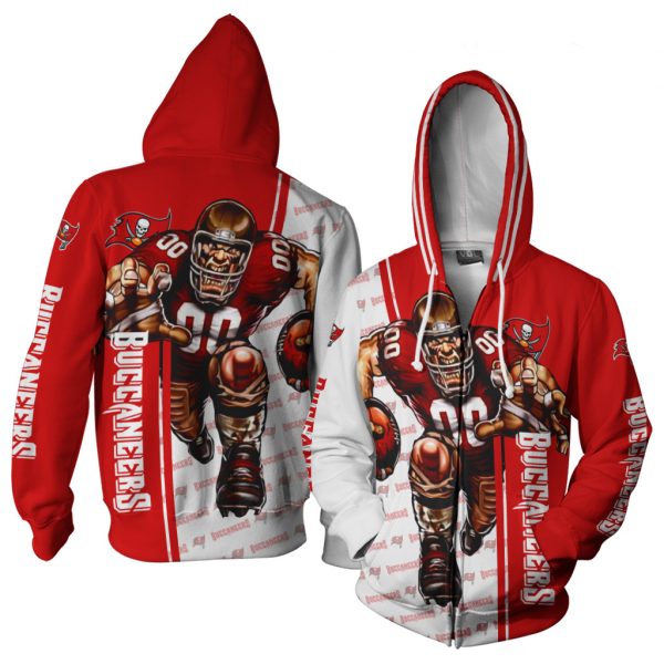 Tampa Bay Buccaneers Mens Hoodie Mascot 3D Ultra Cool Gifts for Fans