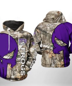 Tcu Horned Frogs Ncaa Camo Veteran Hunting 3D All Over Print Hoodie, Zip-Up Hoodie