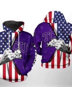 Tcu Horned Frogs Ncaa Us Flag 3D All Over Print Hoodie, Zip-Up Hoodie