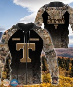 Tennessee Volunteers Custom Name Black Forest Unisex 3D All Over Print Hoodie, Ncaa Zip Up Hoodie