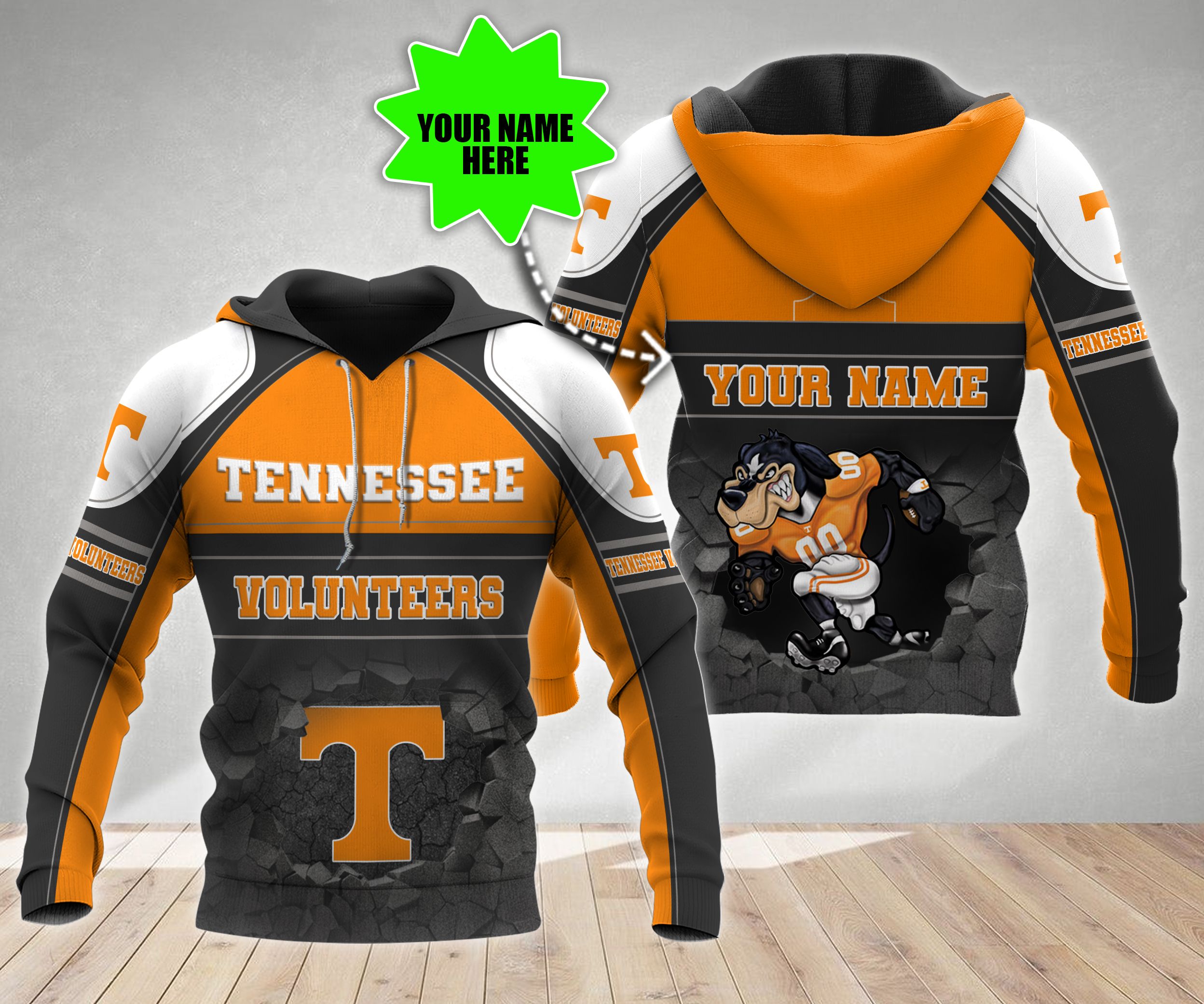 Tennessee Volunteers Ncaa Personalized Unisex 3D All Over Print Hoodie, Zip Up Hoodie