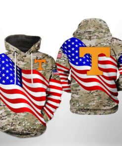 Tennessee Volunteers Ncaa Us Flag Camo Veteran 3D All Over Print Hoodie, Zip-Up Hoodie