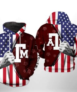 Texas A&M Aggies Ncaa Us Flag 3D All Over Print Hoodie, Zip-Up Hoodie