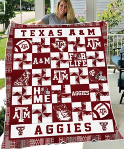 Texas A&M Aggies Sherpa Fleece Blanket Gifts for NCAA Fans