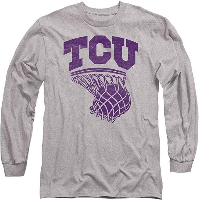 Texas Christian University Official Basketball Hoop Unisex Adult Long-Sleeve T Shirt, University Football Fan Shirt
