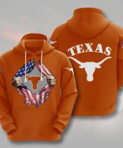 Texas Longhorns Blood Inside Me Heart American Football 3D All Over Print Zip Hoodie Gifts For Ncaa Fans