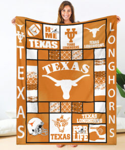 Texas Longhorns University NCAA Fleece And Sherpa Blanket Gifts For Fans