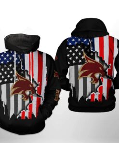 Texas State Bobcats Ncaa Us Flag 3D All Over Print Hoodie, Zip-Up Hoodie