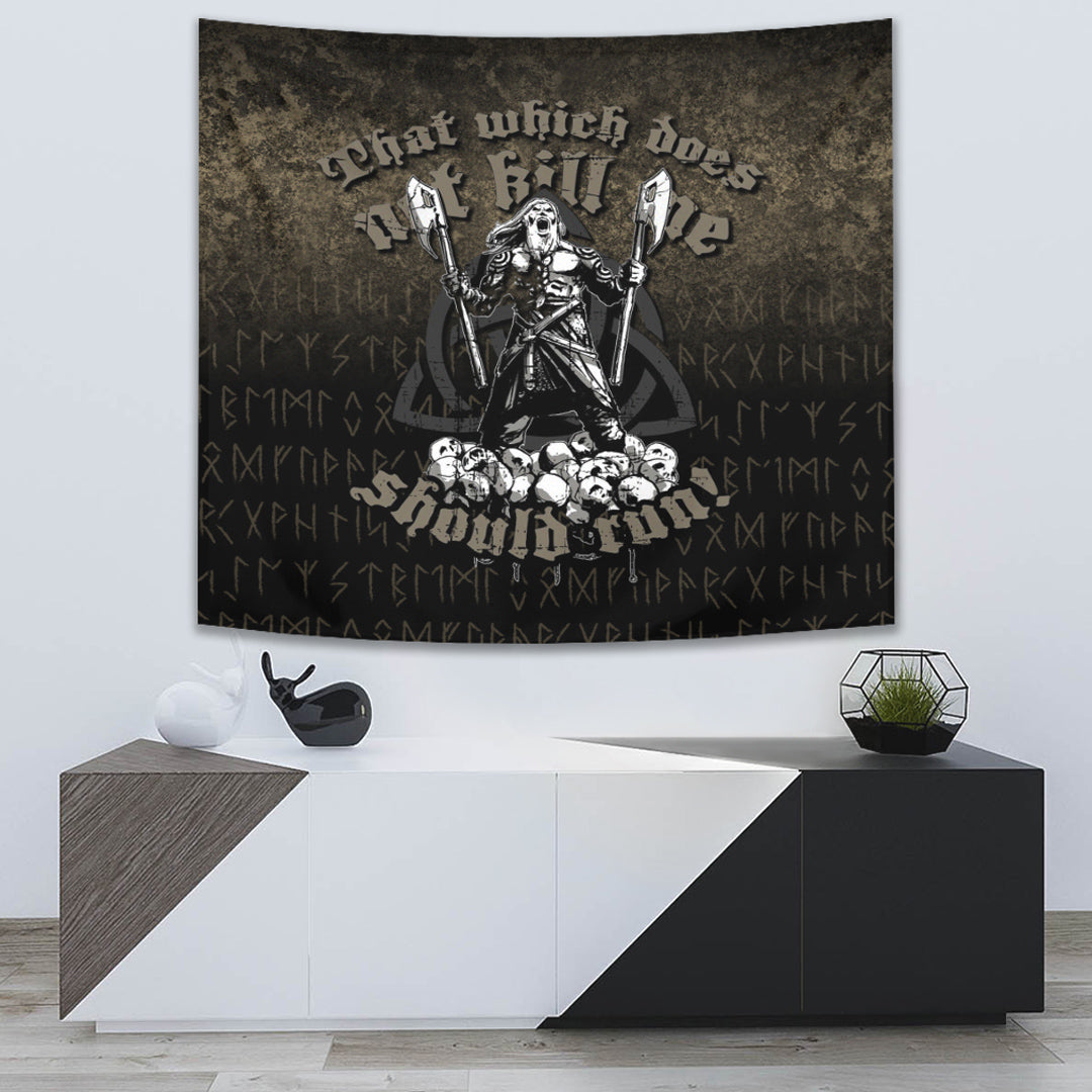 That Which Does Not Kill Me Should Run Tapestry for Wall Décor