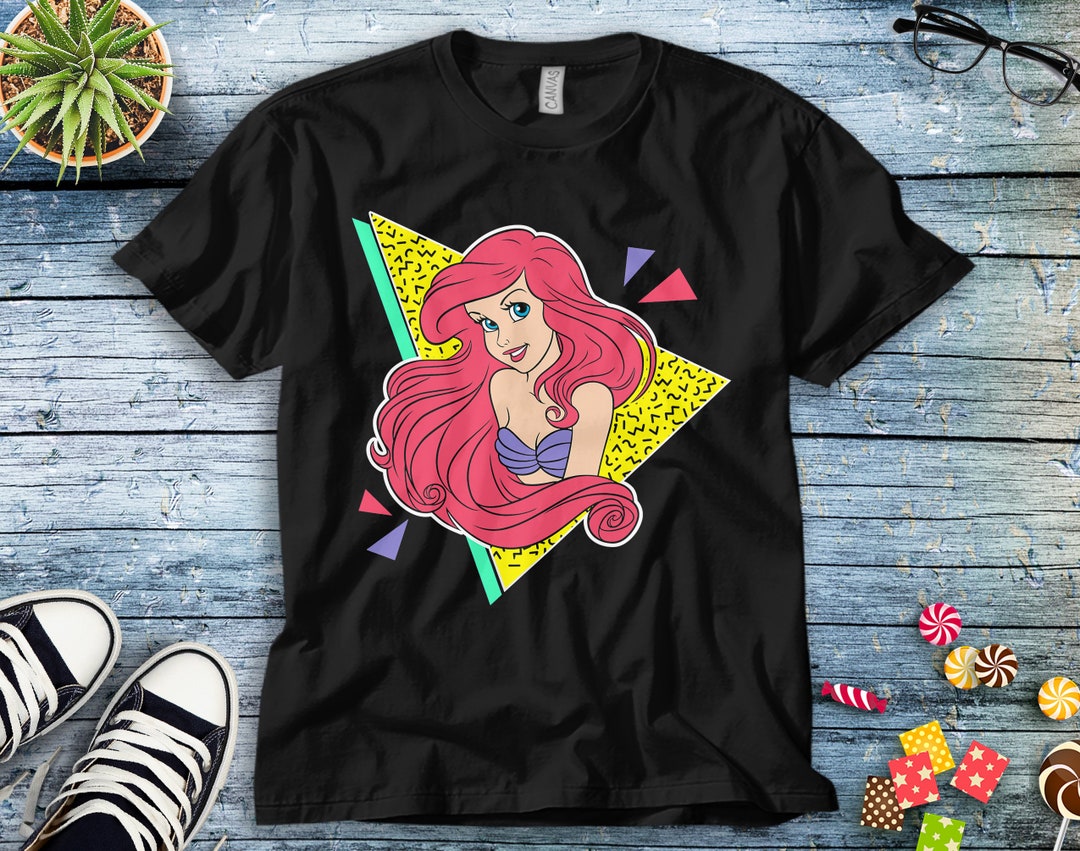 The Little Mermaid Ariel Retro 80's Style Disney Unisex Tee Adult T-shirt For Men Women Kid Shirt Long Sleeve Hoodie Sweatshirt Woman's Tank
