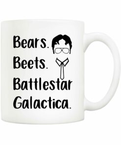 The Office Tv Show Funny Coffee Mug For Dwight Schrute Fans, Bears Beets Battlestar Galactica Office Cup, 11 Oz