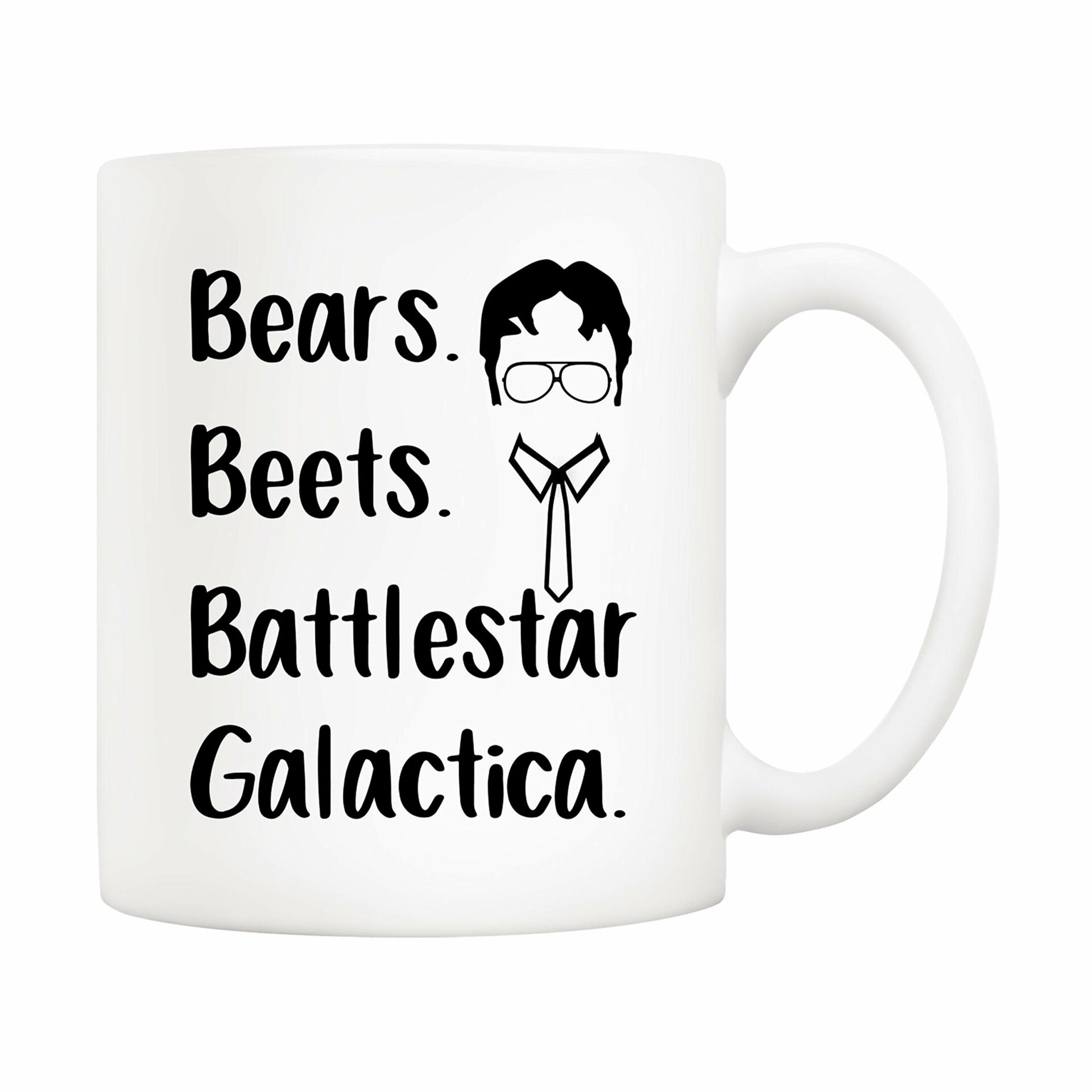 The Office Tv Show Funny Coffee Mug For Dwight Schrute Fans, Bears Beets Battlestar Galactica Office Cup, 11 Oz