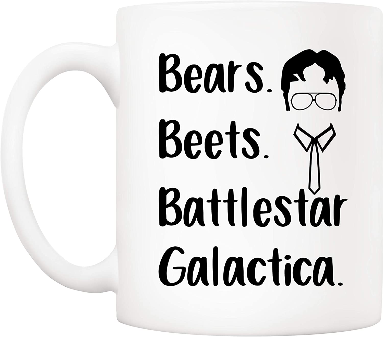 The Office Tv Show Funny Coffee Mug For Dwight Schrute Fans, Bears Beets Battlestar Galactica Office Cup, 11 Oz