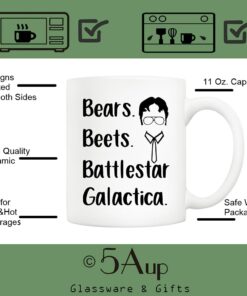 The Office Tv Show Funny Coffee Mug For Dwight Schrute Fans, Bears Beets Battlestar Galactica Office Cup, 11 Oz