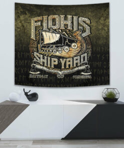 The Viking Flokis Ship Yard Tapestry for Wall Décor