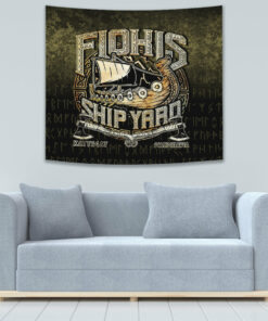 The Viking Flokis Ship Yard Tapestry for Wall Décor