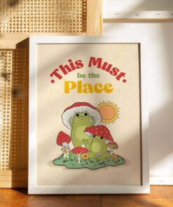 This Must Be The Place Quote Frog 70s Poster Wall Art Print